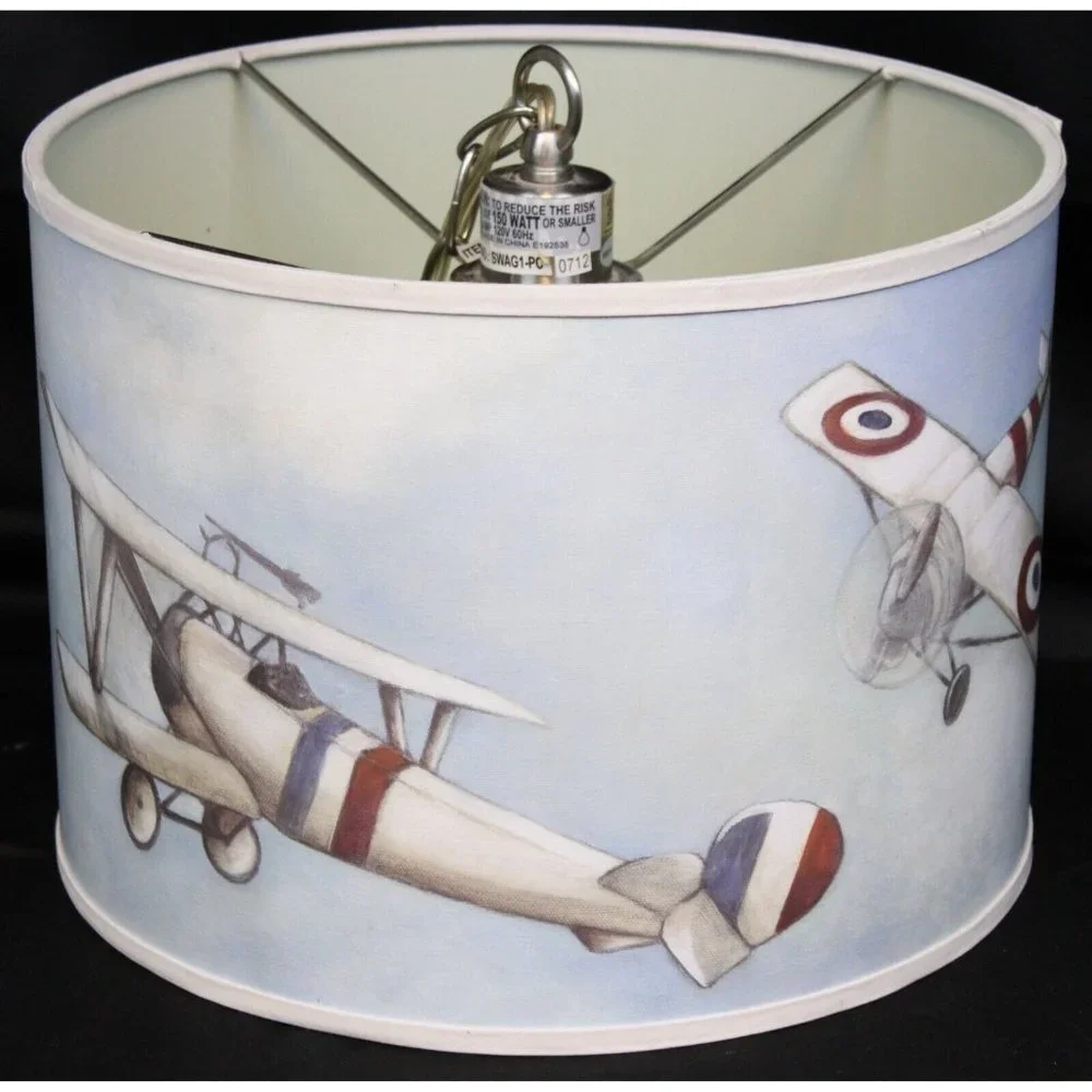 WW1 Fighter Jet Lamp Shade Ceiling Fixture Hanging Planes Aircraft Aviation War